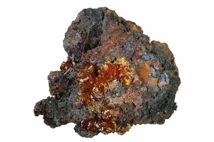 Red-Orange Descloizite Crystals on Matrix - Apex Mine, Mexico #155880